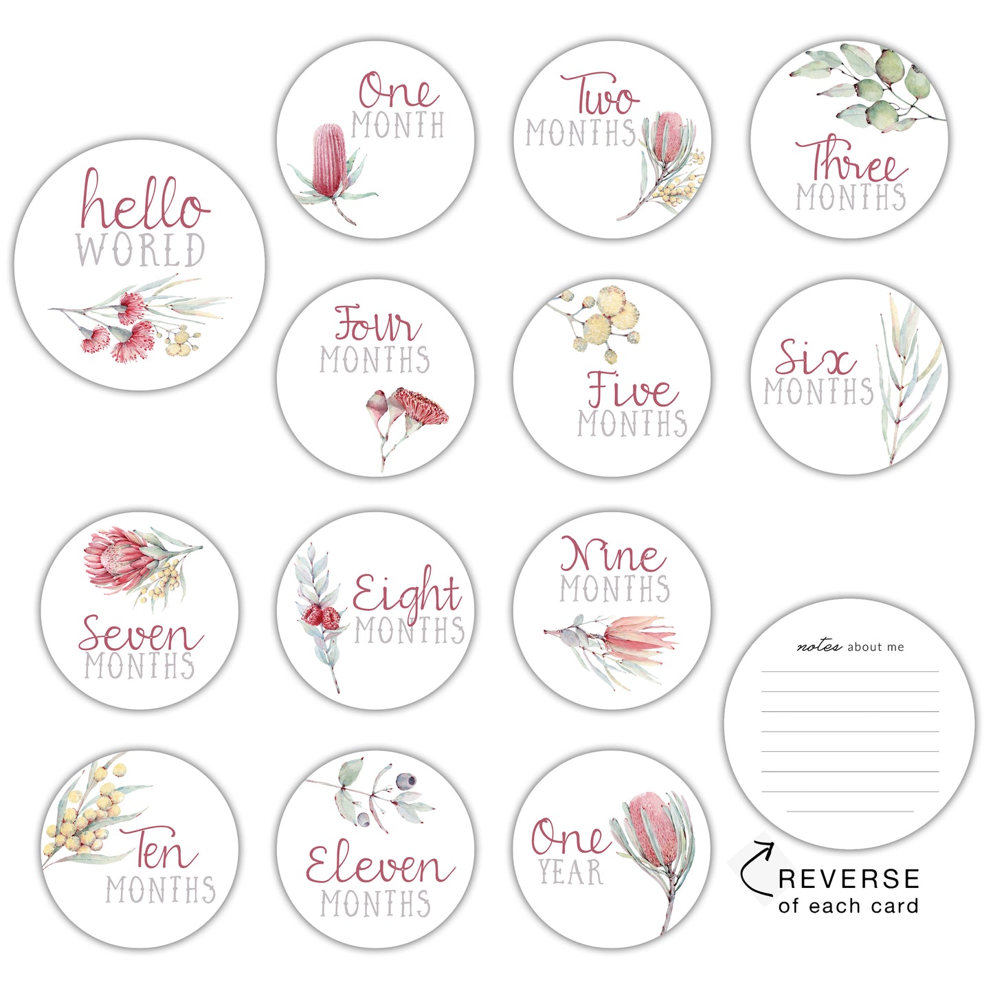 Australian Flora Round Milestone Cards