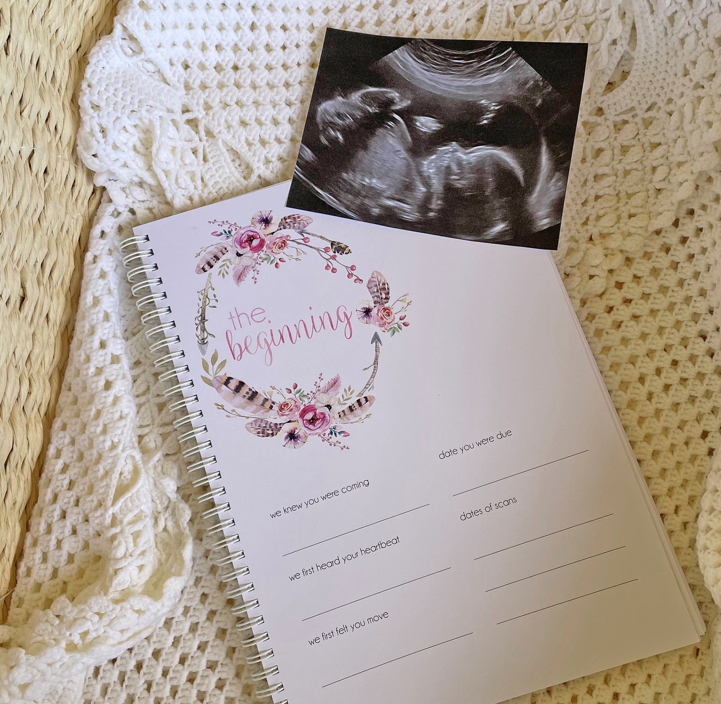 Boho Floral Baby Record Book