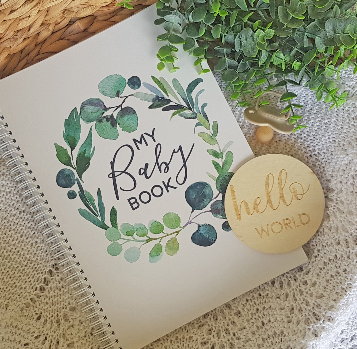 Eucalyptus Leaf Baby Record Book