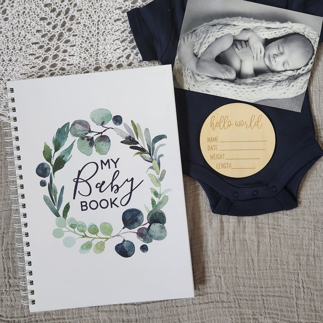 Eucalyptus Leaf Baby Record Book