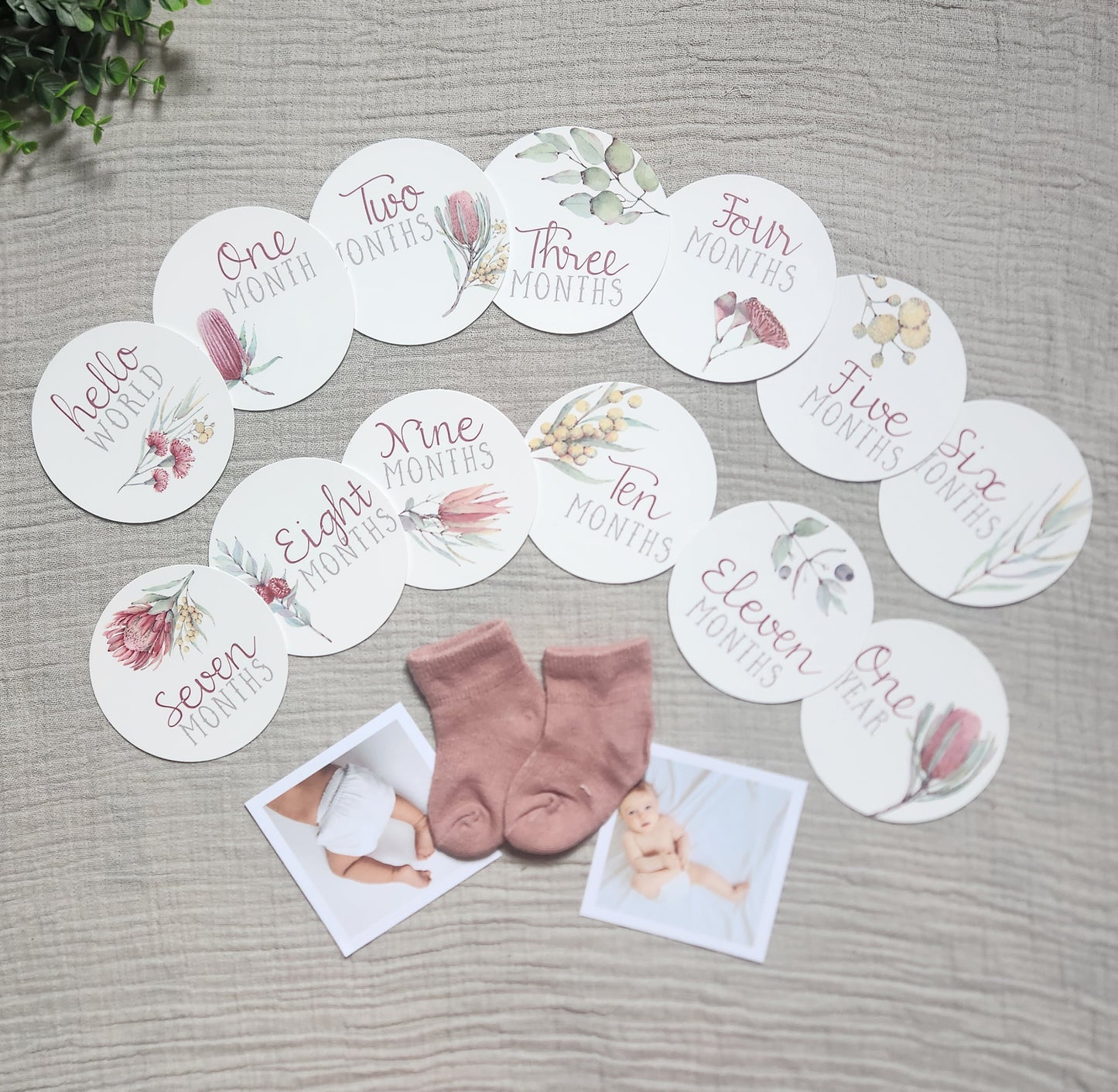 Australian Flora Round Milestone Cards