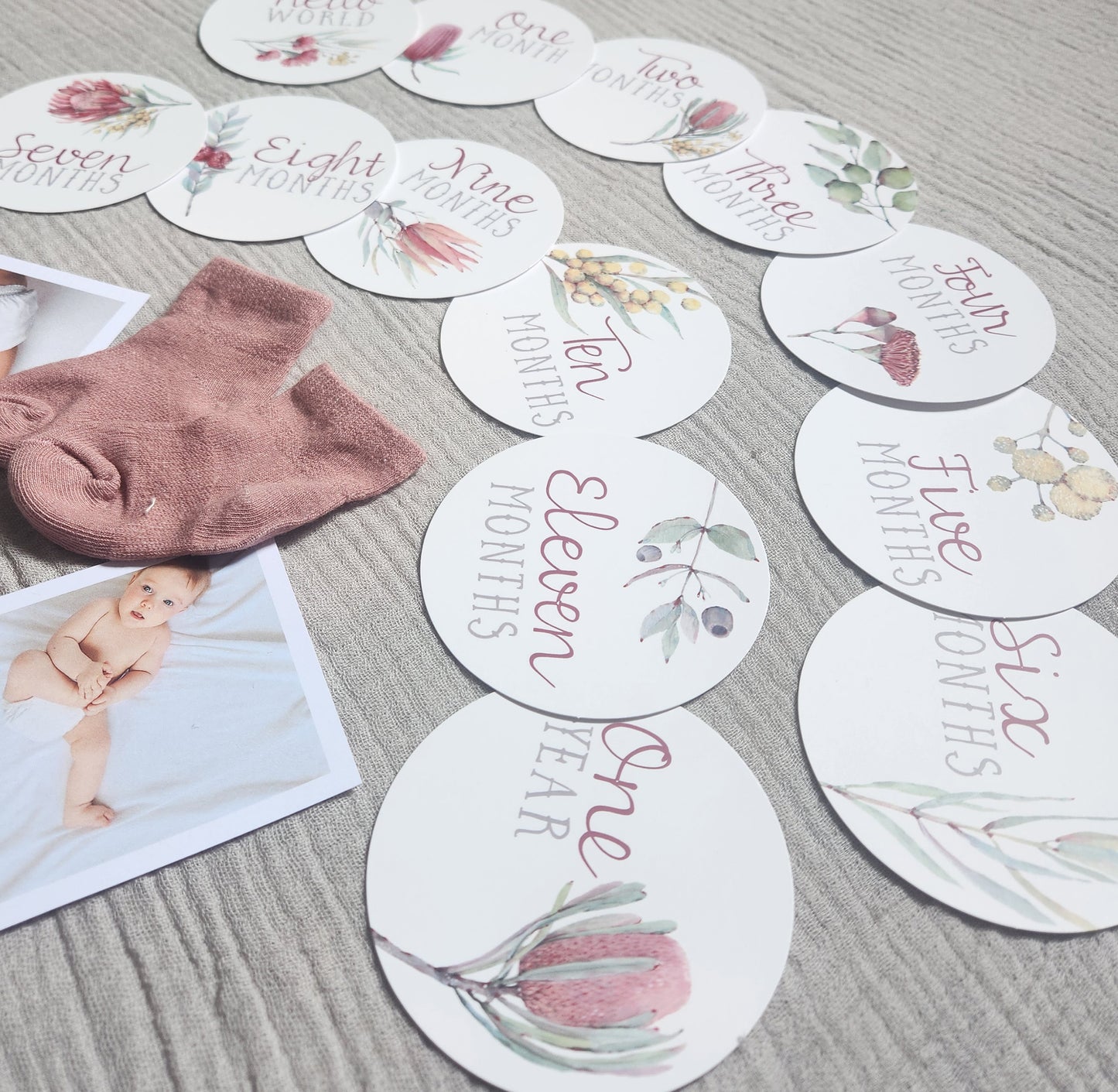 Australian Flora Round Milestone Cards