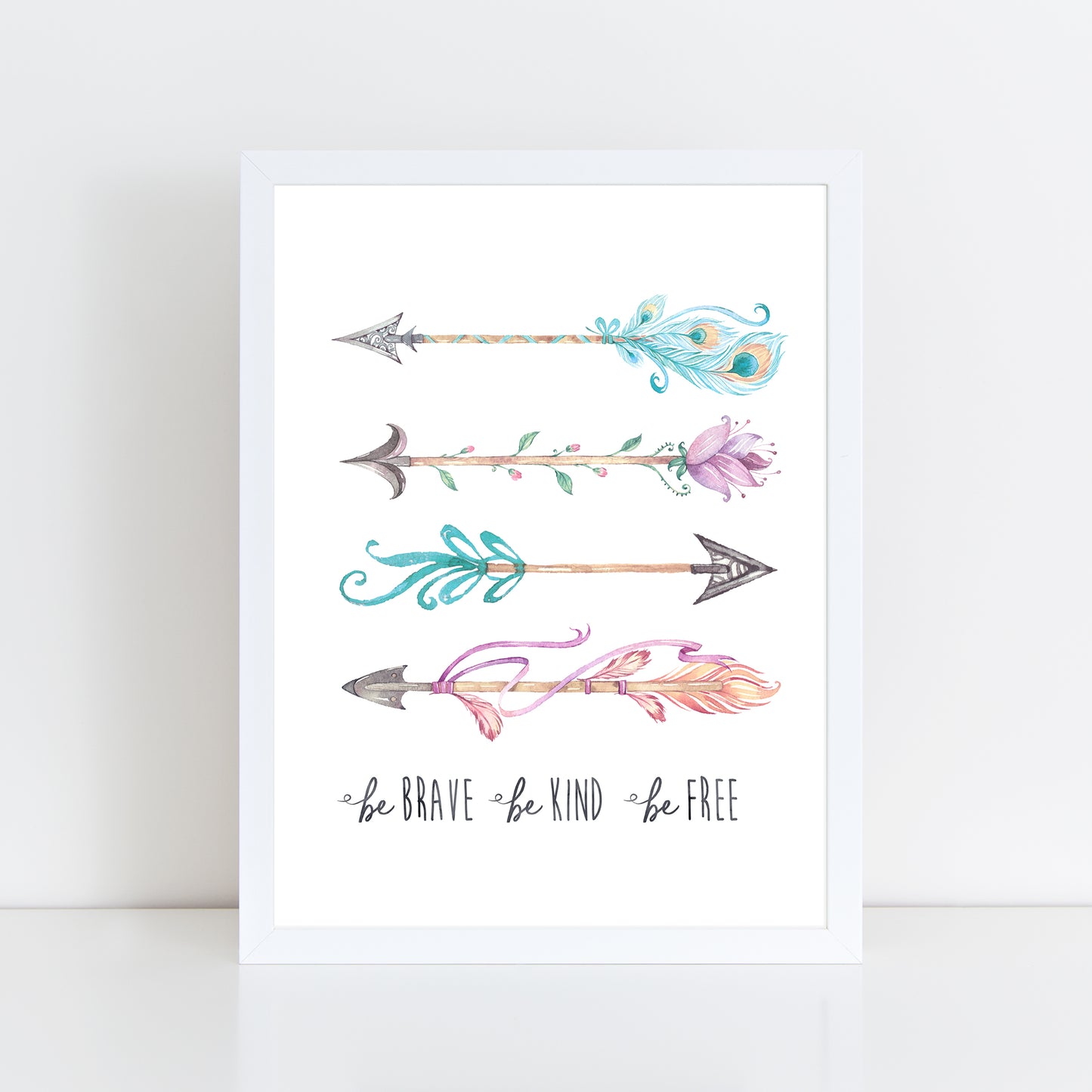 Arrows, Brave Kind & Free - Wall Art Print