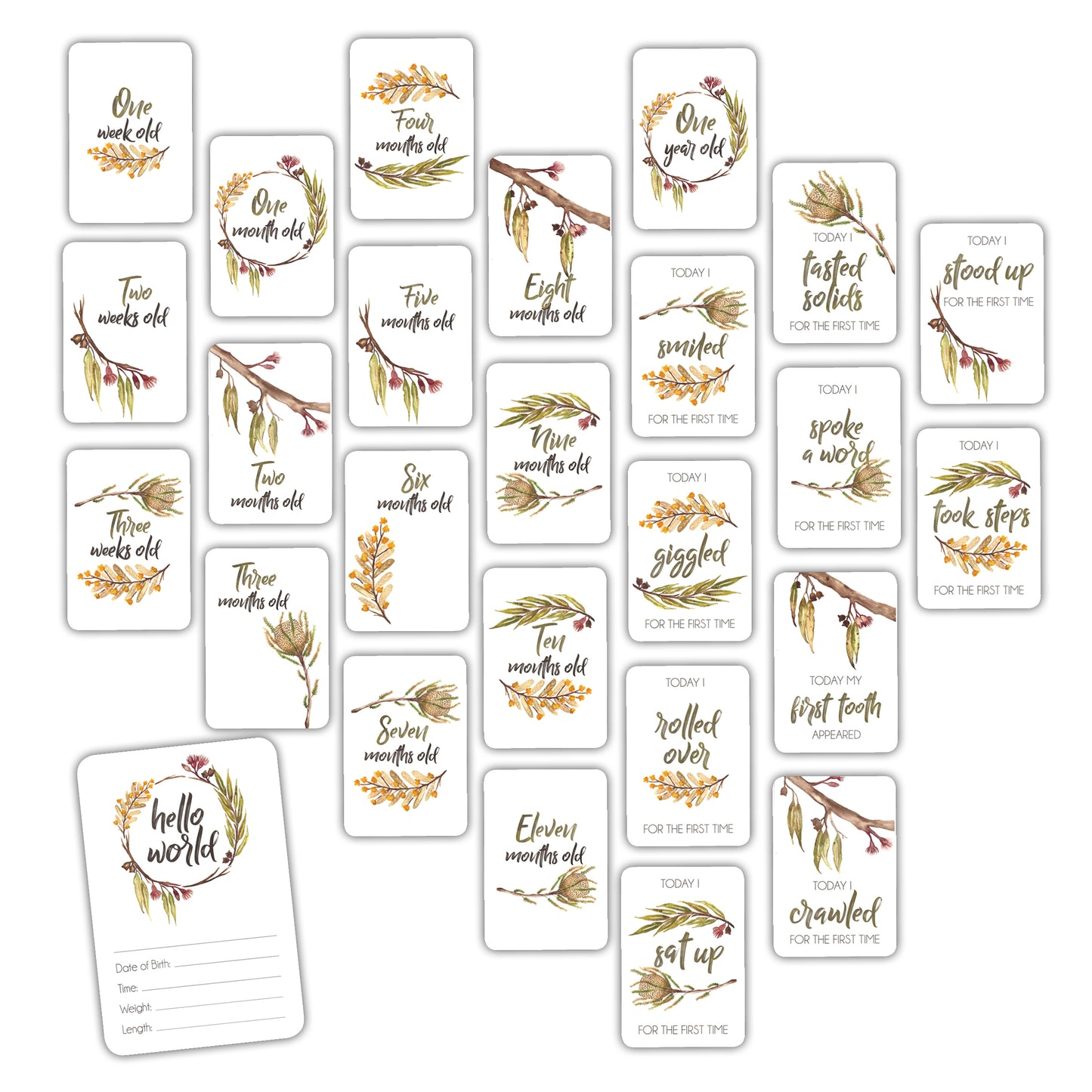 Australiana Baby Milestone Cards