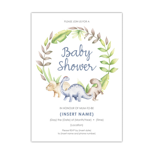 Dinosaur Baby Shower Invitation - CUSTOM DIGITAL DOWNLOAD