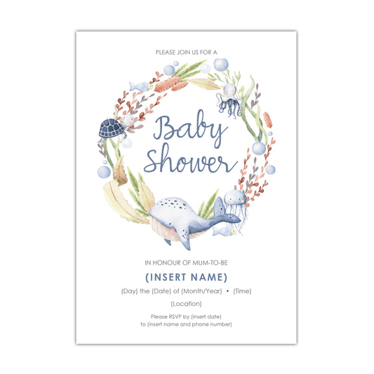 Under the Sea Baby Shower Invitation - CUSTOM DIGITAL DOWNLOAD