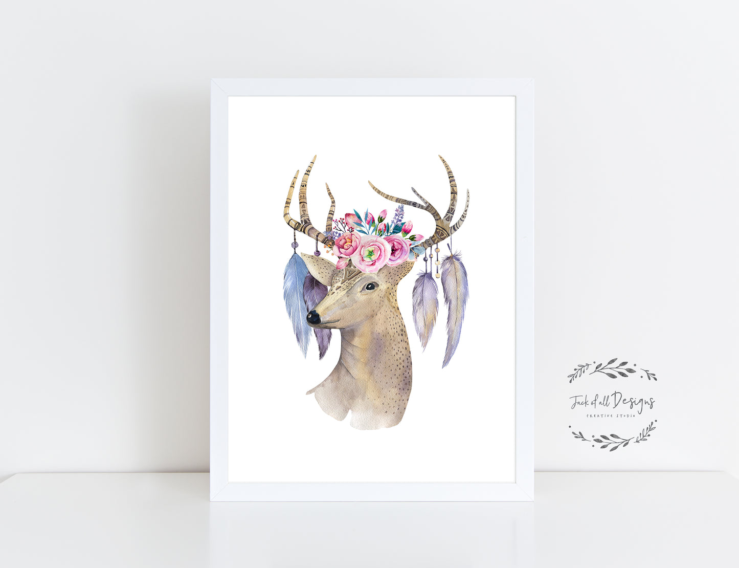 Boho Deer - Wall Art Print