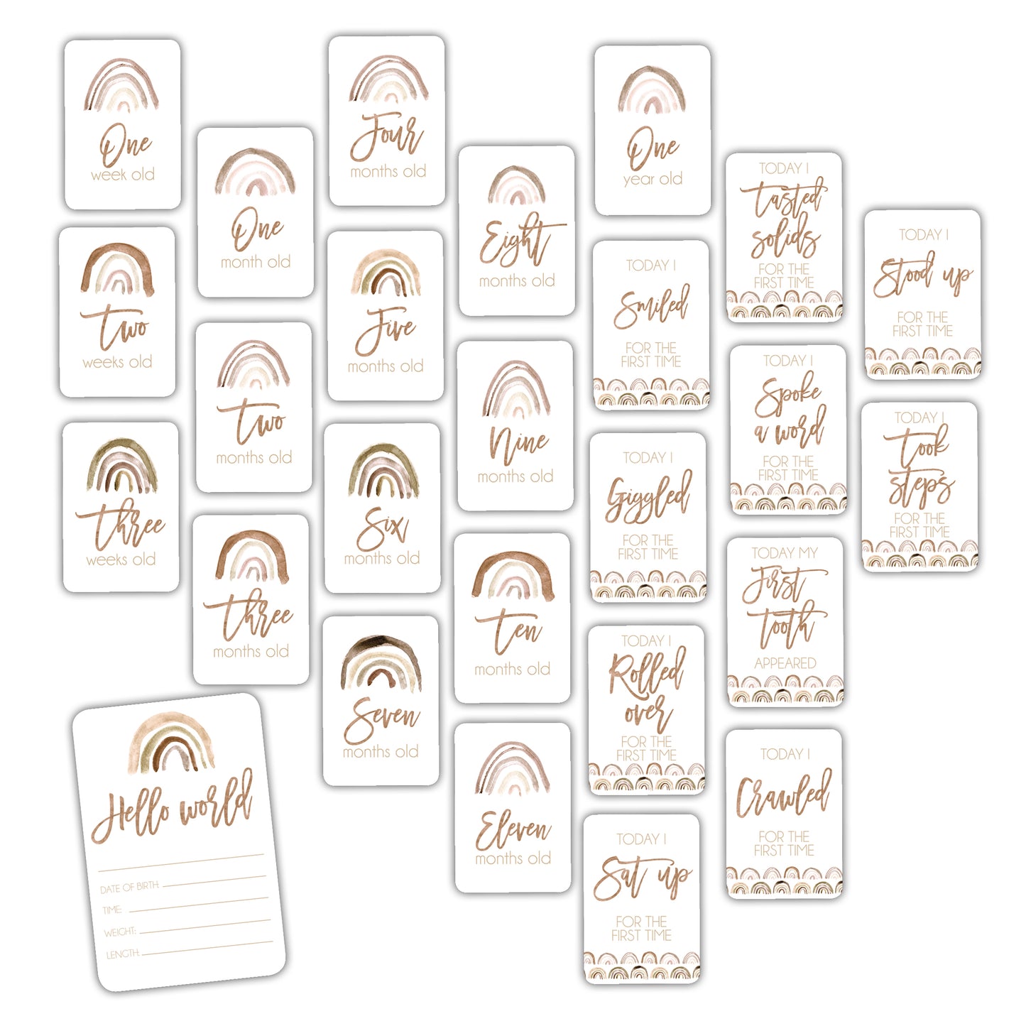 Earth Rainbow Baby Milestone Cards