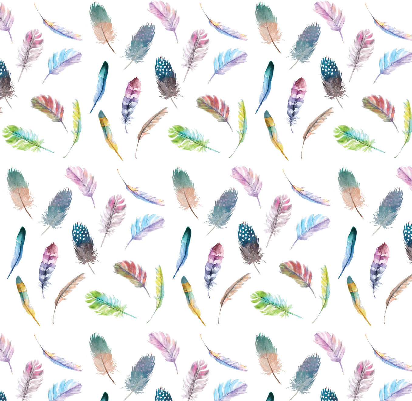 Watercolour Feathers Gift Wrap