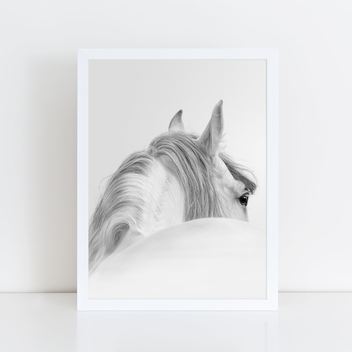 Scandi Horse - Black and White Wall Art Print