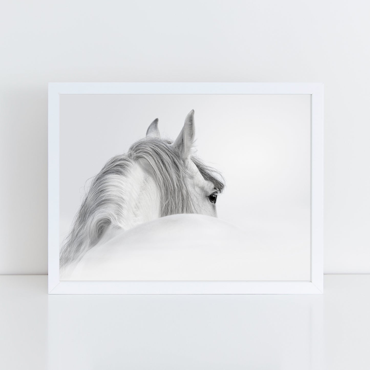 Scandi Horse - Black and White Wall Art Print
