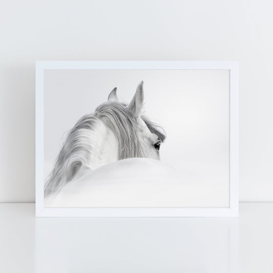 Scandi Horse - Black and White Wall Art Print