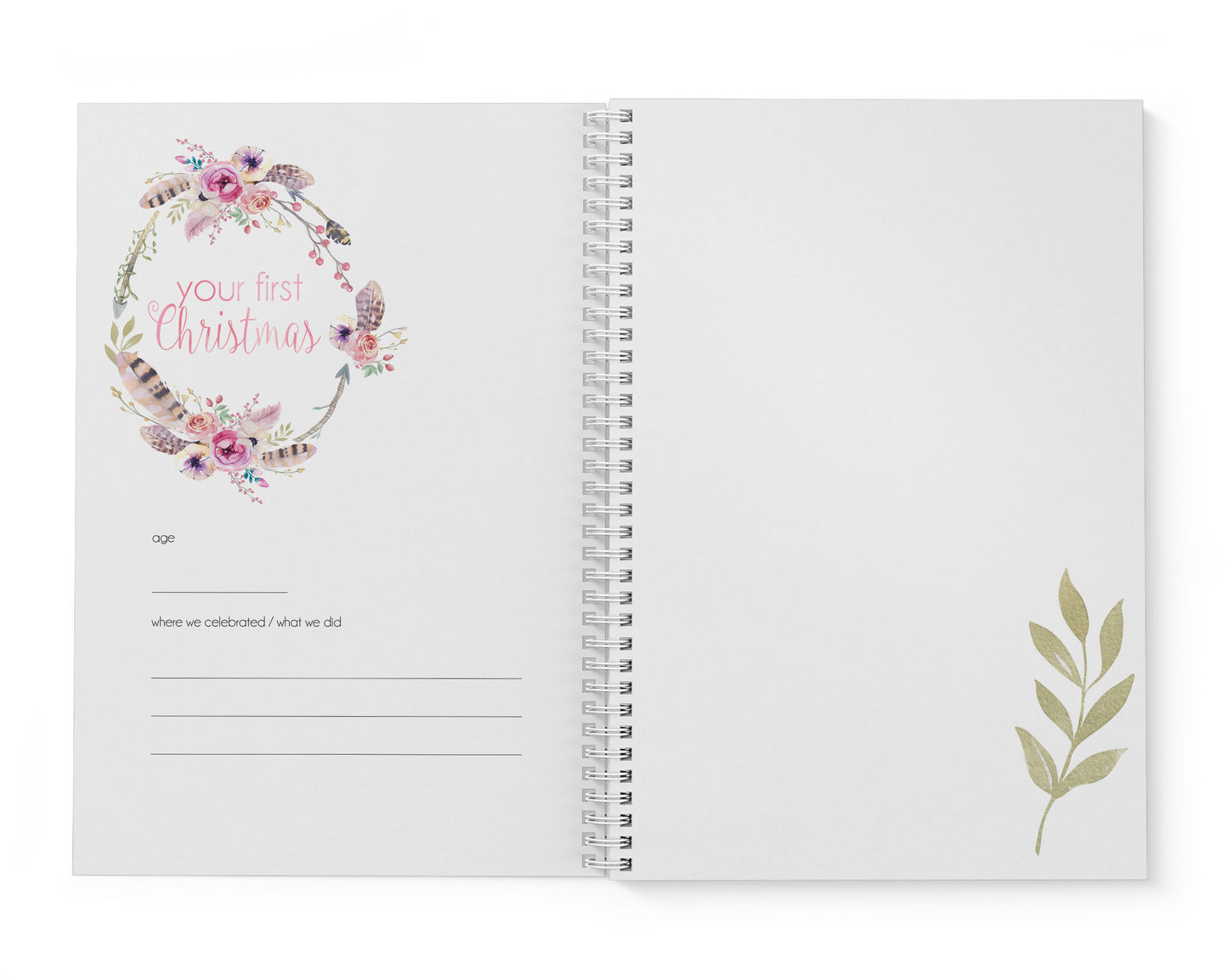 Boho Floral Baby Record Book