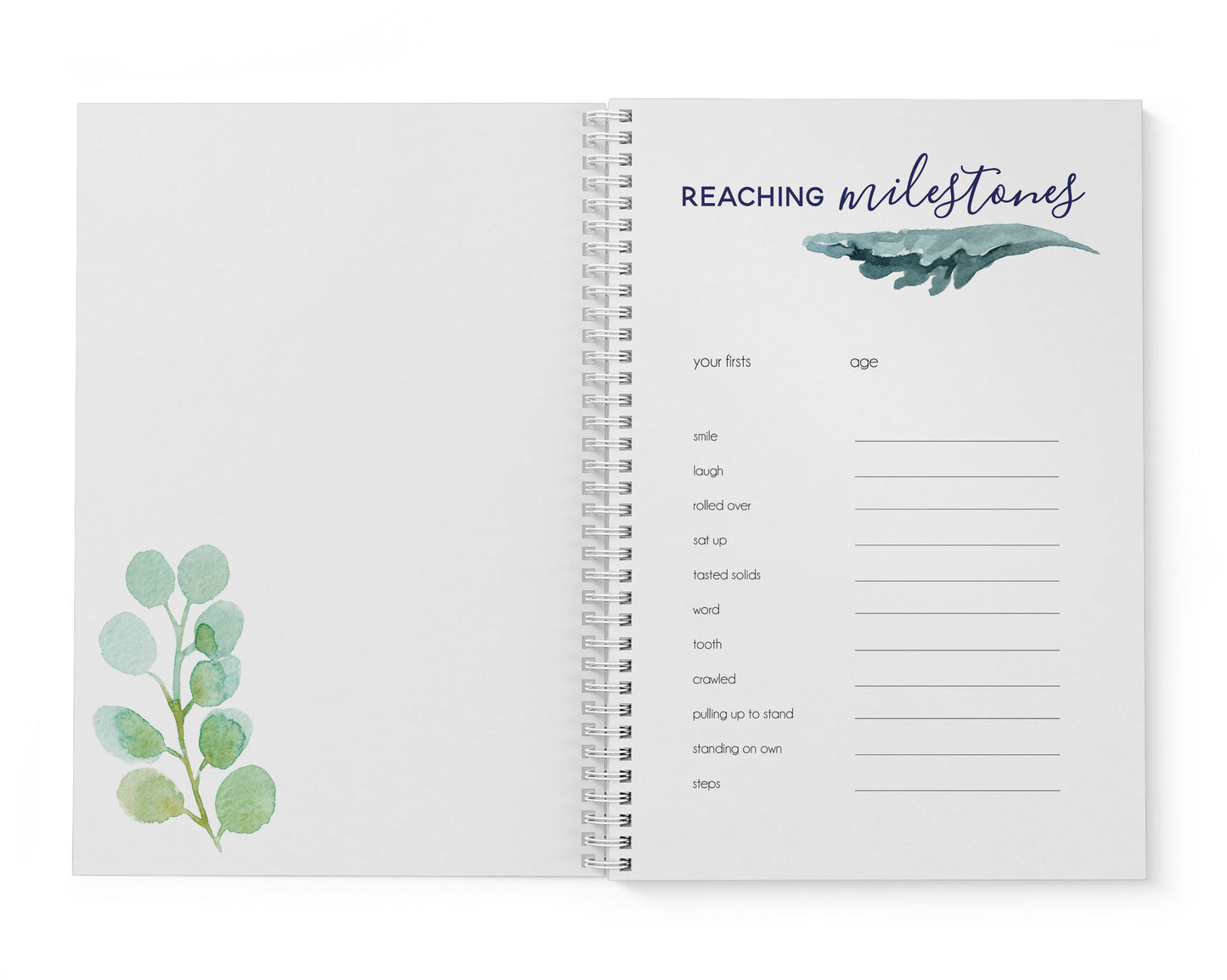 Eucalyptus Leaf Baby Record Book