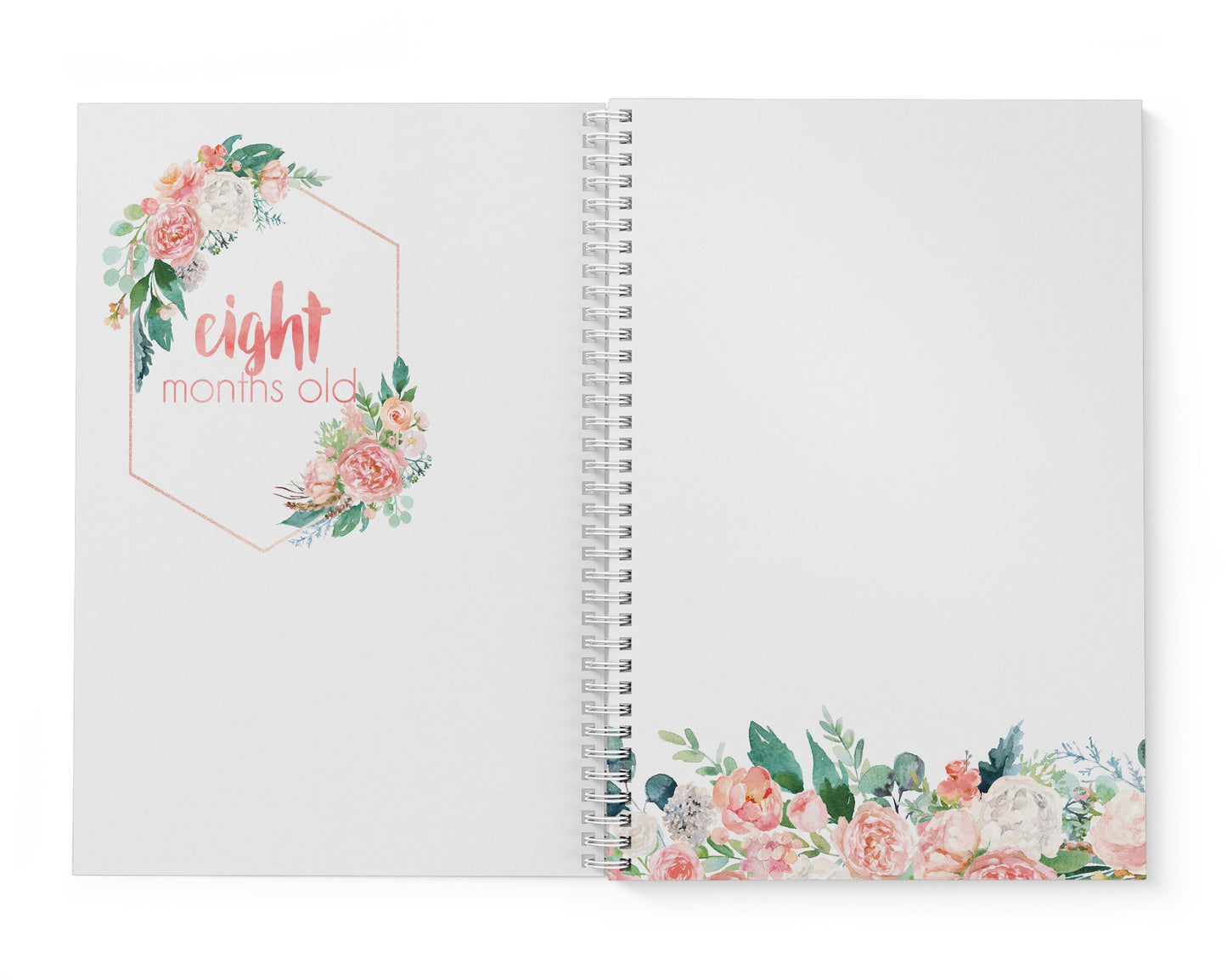Peach Floral Baby Record Book