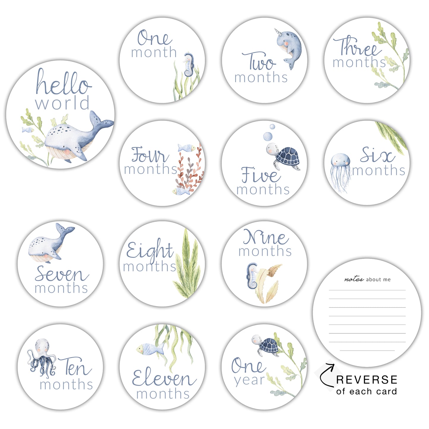 Under the Sea Round Milestone Cards
