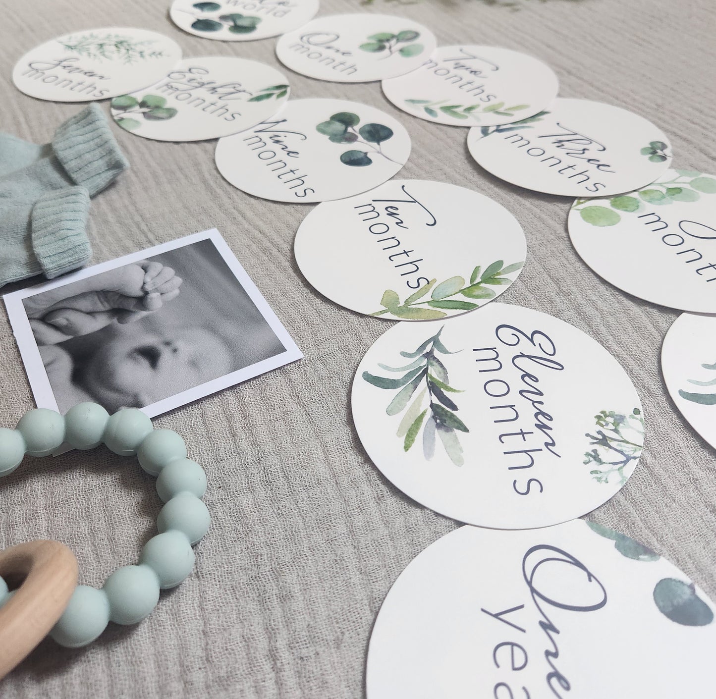 Eucalyptus Round Milestone Cards