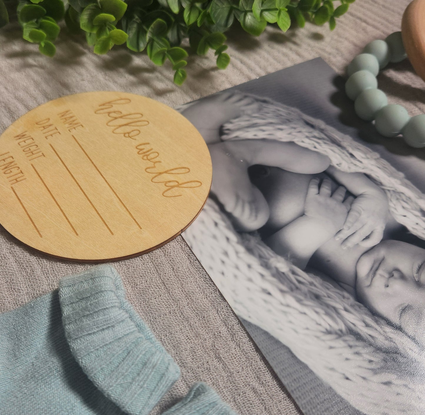Timber Baby Birth Announcement Disc