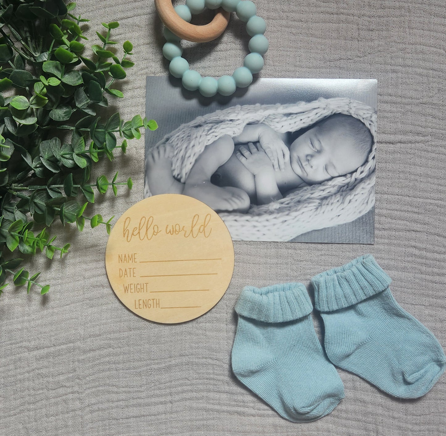 Timber Baby Birth Announcement Disc