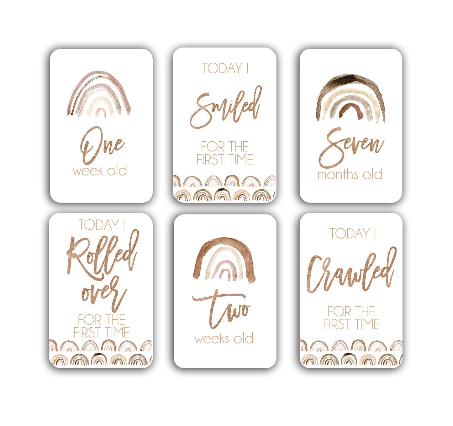 Earth Rainbow Baby Milestone Cards