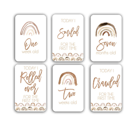 Earth Rainbow Baby Milestone Cards