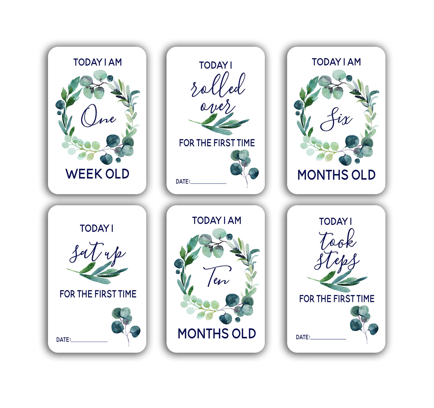 Eucalyptus Gum Leaf Baby Milestone Cards