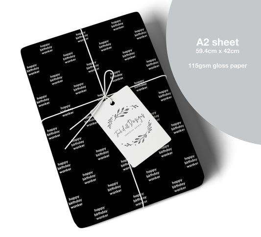 Happy Birthday Wanker Gift Wrap