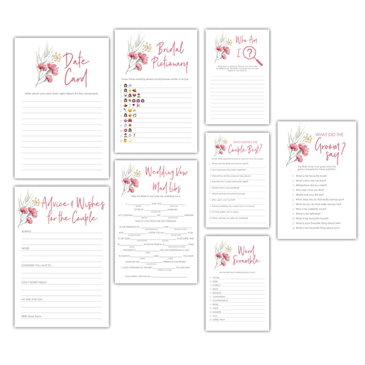 Australian Flora Hen's Party/Bridal Shower Game Bundle - DIGITAL DOWNLOAD