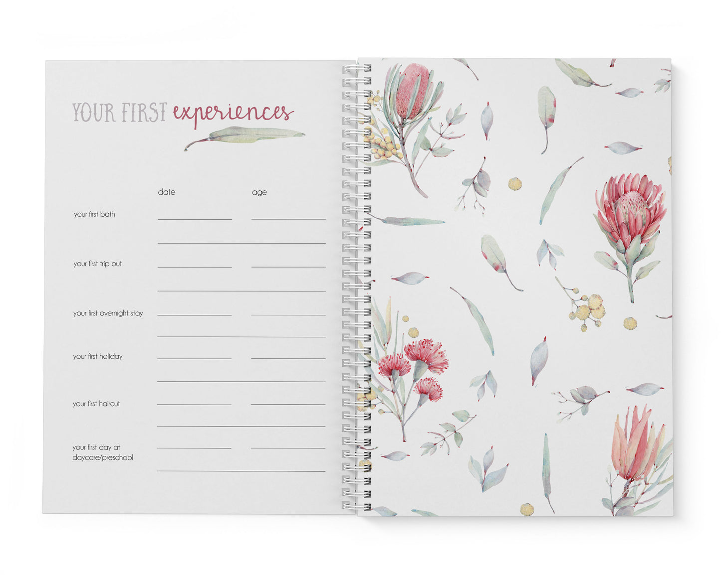 Australian Flora Baby Record Book