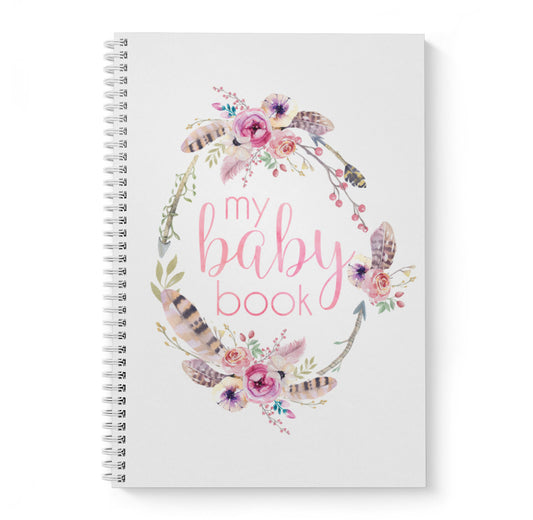 Boho Floral Baby Record Book