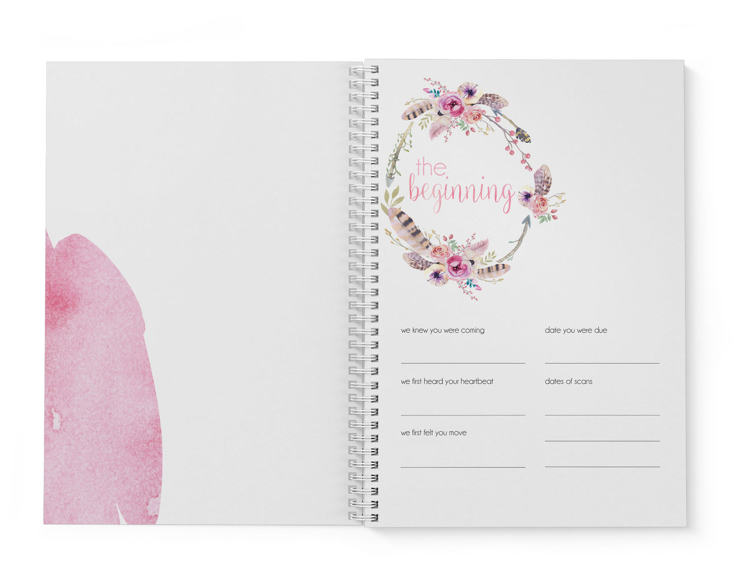 Boho Floral Baby Record Book