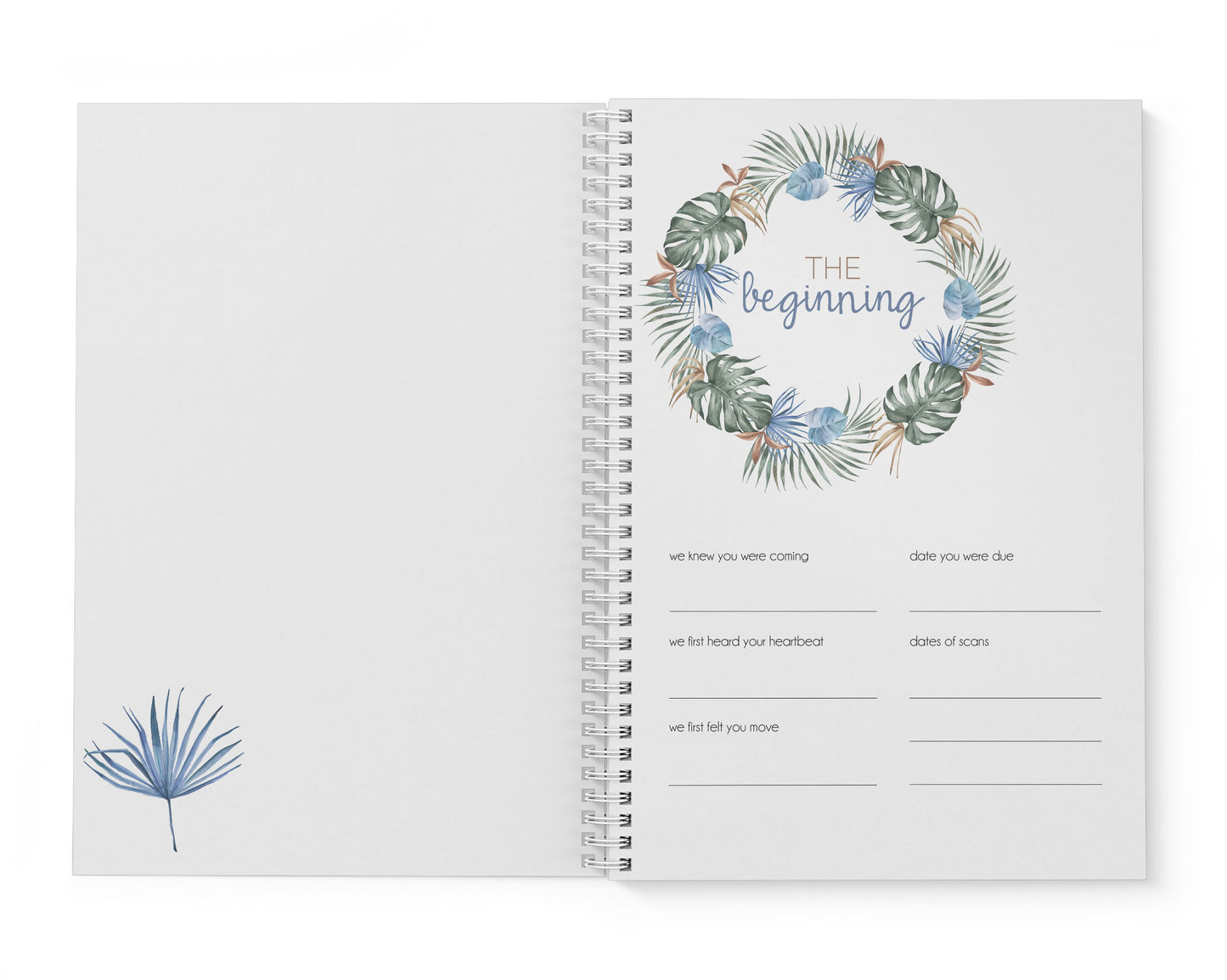 Tropical Coastal Palm Baby Record Book