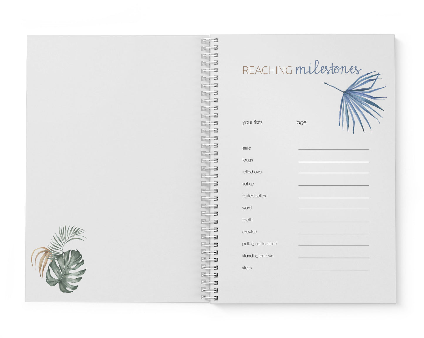 Tropical Coastal Palm Baby Record Book