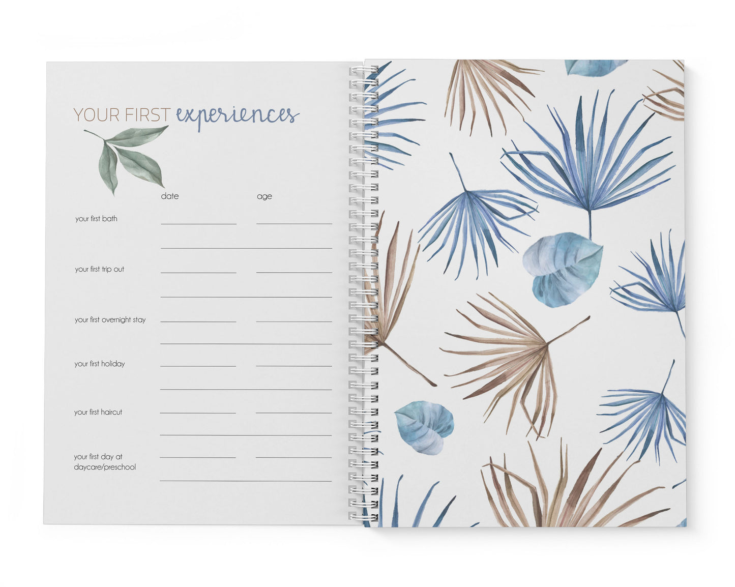 Tropical Coastal Palm Baby Record Book