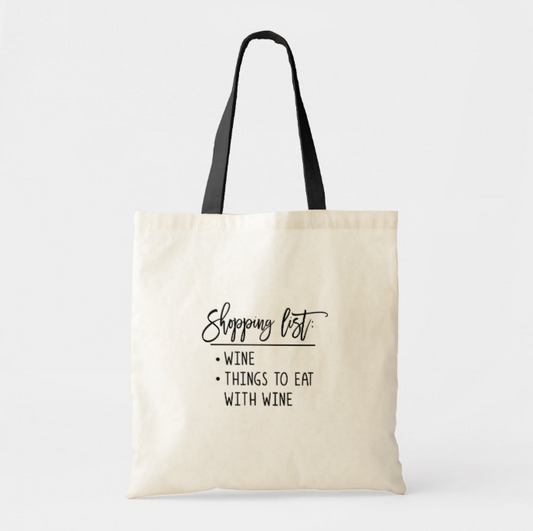 Wine Shopping List Tote Bag