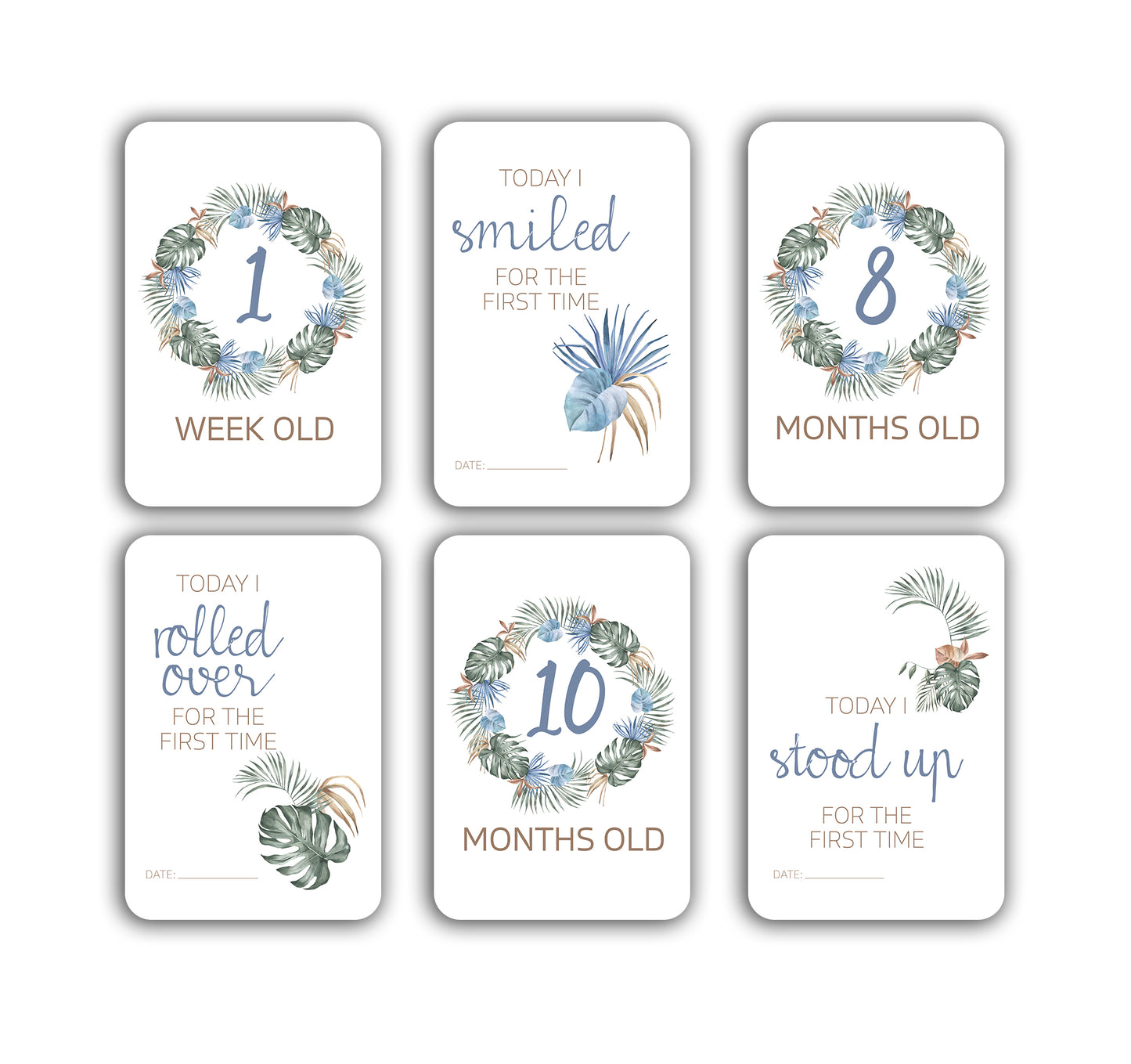 Tropical Coastal Palm Baby Milestone Cards