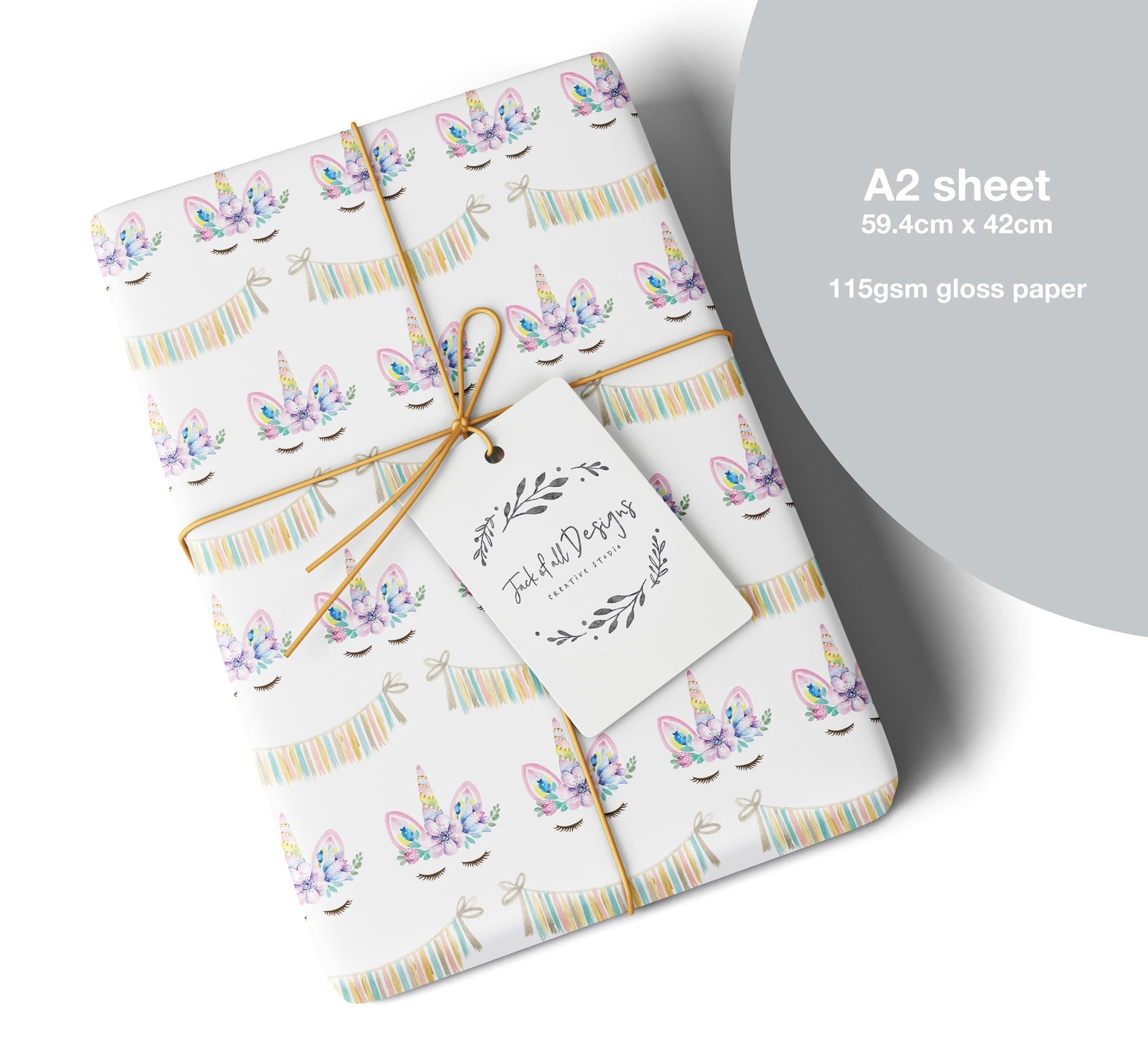 Unicorn Bunting Gift Wrap