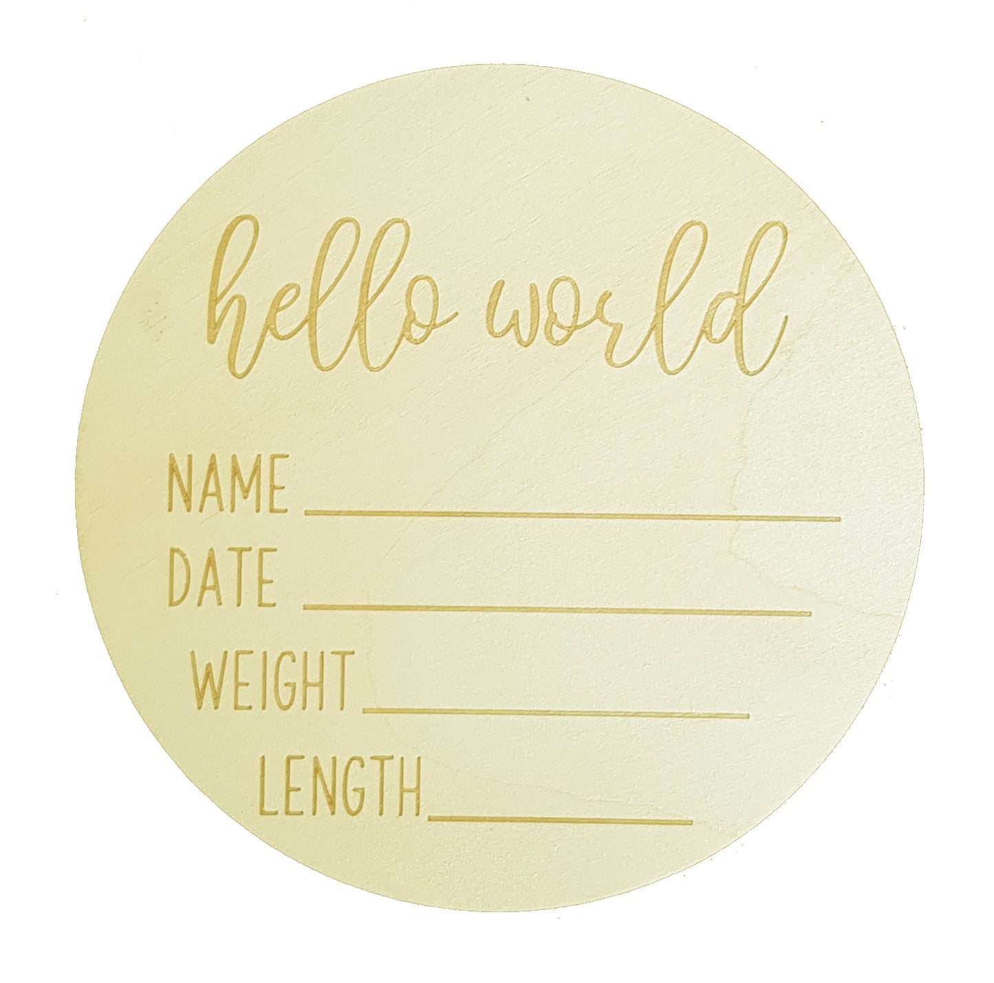 Timber Baby Birth Announcement Disc